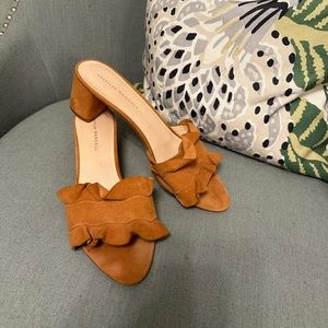 Loeffler Randall Suede Vera Ruffle Sandal slides